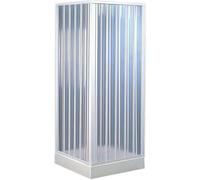 Forte BK102001 Nova Mampara de ducha esquinera de PVC, antical, reducible, resistente a los golpes y a los rayos UV, kit completo, 110 x 110 x 185 cm, color blanco, 80-110 X 80-110 Riducibile