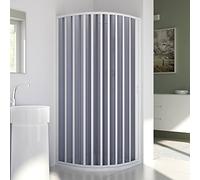FORTE BR140001 Cabina de Ducha Free semicircular - Reducible - Ap. Lateral Reversible (70-90 x 70-90) H 185 cm, Color Blanco, 90x90 CM R55