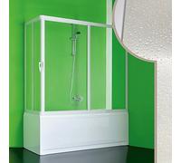 Forte BS371000001 - Cabina de Bañera Skipper angular de PVC acrílico (70 x 160 x 150 cm de altura), reversible, color blanco