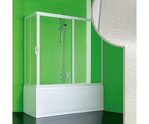 Forte BS371000001 - Cabina de Bañera Skipper angular de PVC acrílico (70 x 160 x 150 cm de altura), reversible, color blanco