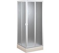FORTE BSE100001 Cabina de Ducha Smart angular PVC-acrílico, Color Blanco, 185 x 70 x 70 m reducible adaptable