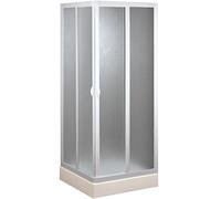 Forte BSE102001 Cabina de Ducha modelo angular reducible, Color Blanco, 80 x 80 x 185 cm