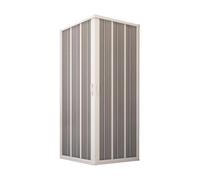Forte BXF101001 Cabina de ducha flexible plegable angular de resina PVC, antical, reducible, resistente a los golpes, kit completo, 75 x 90 x 185 cm, color blanco, 75x90 cm