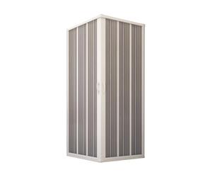 Forte BXF101001 Cabina de ducha flexible plegable angular de resina PVC, antical, reducible, resistente a los golpes, kit completo, 75 x 90 x 185 cm, color blanco, 75x90 cm