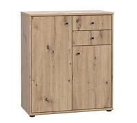 Forte Cómoda TEMPRA 2 con 2 puertas y 2 cajones, material de madera, decoración roble artesanal, (An x Al x P) 73,7 x 85,5 x 34,8 cm