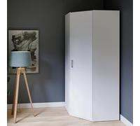 Forte ECONOBOX 2 - Armario esquinero de 1 Puerta giratoria (Madera, 89,5 x 210,5 x 89,4 cm), Color Blanco