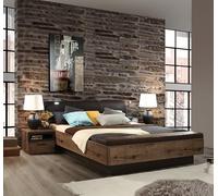 Forte Jacky Cama, Material de Madera, Roble Noble/Roble Noble con Texto/Roble Negro, An x Al x P: 219,8 x 90,2 x 242,2 cm