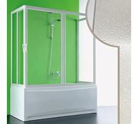 Forte Mampara de Bañera 3 Lados 80x180x80 CM de Acrílico Mod.Nettuno con Apertura Central