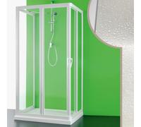 Forte Mampara de Ducha 3 Lados 80x120x80 CM de Acrílico Mod.Venere con Apertura Central