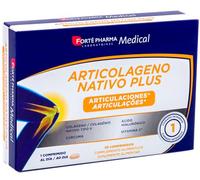 Forté Pharma Articolágeno Nativo Plus Articulaciones | Colágeno Tipo II | Cuidado intensivo articular con colágeno nativo tipo II, cúrcuma, ácido hialurónico y vitamina C, deportistas, mediana edad