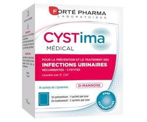 Forté Pharma Confort urinario Cystima Medical D-Manosa 14 sobres Urinario | Previene infecciones urinarias, D-Manosa de origen vegetal, limita la adhesión de E. coli, 14 días