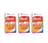 Forté Pharma Multivit Adulto Pack 3 x 28 Comprimidos | Vitaminas 84 Días | Con 12 vitaminas, 9 minerales, calcio y magnesio para ayudar a reducir el cansancio y la fatiga durante 84 días.