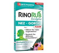 Forté Pharma - RinoRub Tabletas Nariz-Garganta| Suplemento dietético Garganta y Nariz - Dolor de garganta, Nariz tapada | Aceite esencial de Eucalipto, Vitamina C, Plátano, Vitamina D | 15 tabletas