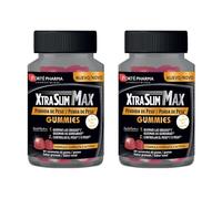 Forté Pharma Xtraslim Max Gummies Pack 2 x 60 | Control del Peso 2 Meses | 120 gummies con kola, diente de león, cromo y zinc para complementar programas de control del peso. Sabor frutos rojos.
