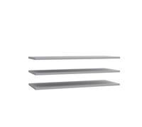 FORTE Set de 3 estantes anchos, material a base de madera, gris, 107,8 x 42 x 2,2 cm