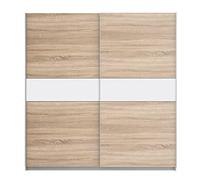 Forte Winner Plus Armario de Puertas correderas, derivado de Madera, Blanco Combinado con Roble Sonoma, 200,1 x 209,7 x 61,2 cm