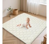 Fortella Alfombra Bebe Acolchada Plegable 120×120cm Lavable, Tapete Bebé de Espuma Actividades Infantil, Manta Juegos Bebés para Parque y Suelo Antideslizante, Gateo y Tummy Time Ideal (Beige Bosque)