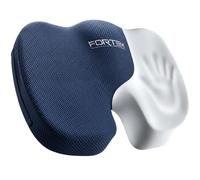 FORTEM Cojín Silla Oficina - Cojín para Silla Ordenador en Forma De U con Espuma Viscoelástica y Diseño Ergonómico para Asiento Coche, Gaming, Viajes en Transporte Público - Funda Lavable