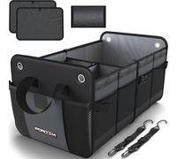 FORTEM Organizador Maletero SUV, Caja Plegable con Compartimentos, Accesorios Auto Mujer Hombre, Tela Oxford 1680D, Base Antideslizante, Correas Ajustables, Tapa Suave (50L)