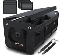 FORTEM Organizador Maletero SUV, Caja Plegable con Compartimentos, Accesorios Auto Mujer Hombre, Tela Oxford 1680D, Base Antideslizante, Correas Ajustables, Tapa Suave (90L)