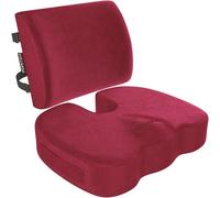 FORTEM Pack Cojín Ergonómico Silla Oficina y Almohada Lumbar XL | Cojín para Silla Ordenador Forma De U y Respaldo Lumbar Espuma Viscoelástica para Asiento Coche, Gaming - Fundas Lavables