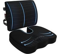 FORTEM Pack Cojín Silla Oficina y Almohada Lumbar - Cojín para Silla Ordenador en Forma De U y Almohada Lumbar con Espuma Viscoelástica para Asiento Coche, Gaming, Trabajo - Fundas Lavables