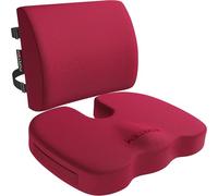 FORTEM Pack Cojín Silla Oficina y Almohada Lumbar - Cojín para Silla Ordenador en Forma De U y Almohada Lumbar con Espuma Viscoelástica para Asiento Coche, Gaming, Trabajo - Fundas Lavables