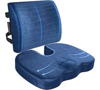 FORTEM Pack Cojín Silla Oficina y Almohada Lumbar - Cojín para Silla Ordenador en Forma De U y Almohada Lumbar con Espuma Viscoelástica para Asiento Coche, Gaming, Trabajo - Fundas Lavables