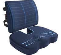 FORTEM Pack Cojín Silla Oficina y Almohada Lumbar - Cojín para Silla Ordenador en Forma De U y Almohada Lumbar con Espuma Viscoelástica para Asiento Coche, Gaming, Trabajo - Fundas Lavables