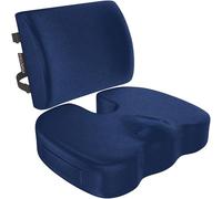 FORTEM Pack Cojín Silla Oficina y Almohada Lumbar - Cojín para Silla Ordenador en Forma De U y Almohada Lumbar con Espuma Viscoelástica para Asiento Coche, Gaming, Trabajo - Fundas Lavables