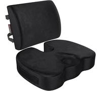 FORTEM Pack Cojín Silla Oficina y Almohada Lumbar - Cojín para Silla Ordenador en Forma De U y Almohada Lumbar con Espuma Viscoelástica para Asiento Coche, Gaming, Trabajo - Fundas Lavables