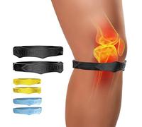 FORTEMOTUS Rodillera de Silicona, 2 Piezas Cincha Rotuliana para Tendinitis Rotuliana, Fitness, Deportes y Correr, Negro, Talla S y M