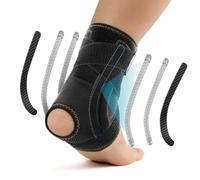 FORTEMOTUS Vendaje de Tobillo Articulación, Vendaje Ortesis Articulación Tobillo con Resortes Metálicos Como Soporte para Fascitis Plantar, Tendón Aquiles Protección Tobillo para Fútbol Voleibol, S