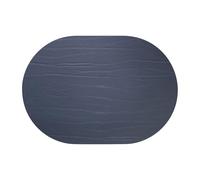 Fortessa Strata - Mantel Individual Ovalado de Cuero, 13.3 x 16.5 Pulgadas (Juego de 4), Pizarra