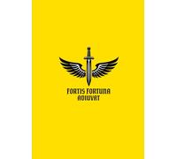 Fortis Fortuna Adiuvat Notebook - Latin Quote Journal, Minimalist Black Design on Yellow, Stoic Philosophy, A4 Lined Notebook, Elegant Roman Style (IMPERIUM CORE)