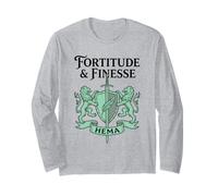 Fortitude and Finesse Hema Lions Crest Esgrima histórica Manga Larga