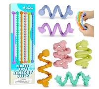 Fortivae Silicone Inquieto Juguetes Sensoriales, 6 Pcs Juguetes Sensoriales Calmantes Texturizados para Autismo, Sensory Fidget Toys para Autismo Niños Pequeños en Avión, Viajes de Oficina en el Aula