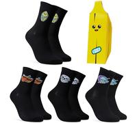 Fortnite Calcetines Niño Divertidos, Calcetines Deporte para Adolescentes Hombre, Paquete de 4, Regalos para Gamers (41/45 EU, Negro)