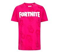 Fortnite Camiseta de algodón de manga corta unisex con logotipo de juegos, tallas de 10 a 16 años, Pink Skull Trooper, 10 años