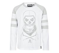 Fortnite - Camiseta de manga larga de algodón blanco unisex con diseño de Skull Trooper Gaming para jóvenes de 9 a 16 años, blanco, 13-14 años