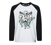 Fortnite - Camiseta de manga larga para jóvenes de algodón blanco y negro con diseño de Team Wild Card Gaming, de 9 a 16 años, blanco, 15-16 años