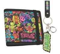 Fortnite Cartera Niño Juvenil y Adolescente, Llavero Set con Monedero y Bolsillo para Monedas, Cartera Bifold con Ranuras para Tarjetas y Billetes, Accesorios Gamer Regalo (Multi)