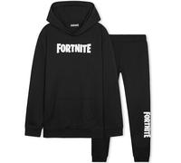 Fortnite Conjunto Chándal Niño - Sudadera con Capucha y Pantalones Niños (Negro, 9-10 Años)
