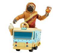 Fortnite Doggo (EMOTE Series) - Figura articulada de 4 Pulgadas con vehículo Lil' Treat Emote y Accesorio Snow Pop
