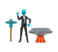 Fortnite FNT1064 Human Bill Series - Figura articulada de 4 Pulgadas con vehículo de emoción de platillo Lil' y Accesorio Flying Slasher, Color Negro