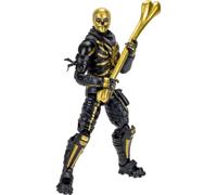 Fortnite Legendary Skull Trooper (dorado) - Figura articulada de 6 pulgadas con herramienta de cosecha, brillo trasero y código para artículo virtual adicional
