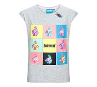 Fortnite Llama Logo Niño Camiseta Gris/Melé 164, 95% algodón, 5% Viscosa,