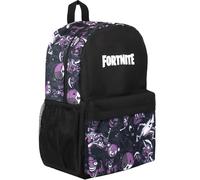 Fortnite Mochila escolar para niños, color negro, grande, A4, multicompartimento, bolsa de viaje con bolsillos de malla y correas acolchadas ajustables para los hombros, negro/violeta
