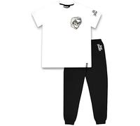 Fortnite - Pijama de manga corta para niños, 100 % algodón, ropa de dormir para adolescentes, producto oficial de Fortnite, regalo para niños, Negro/Blanco - Calavera, 14 años
