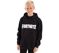 Fortnite Sudadera con capucha para niños y niñas | Kids Battle Royale Logo Gris Azul o Negro Sudadera con Capucha con Cordón | Ropa de Mercancía de Videojuegos, Negro, 7-8 Years